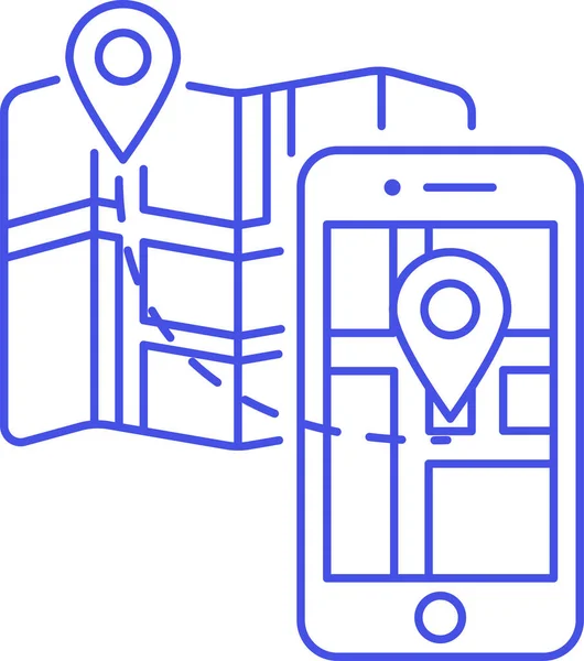 Ícone Aplicativo Aplicativo Alternativo Categoria Mapas Navegação —  Vetores de Stock