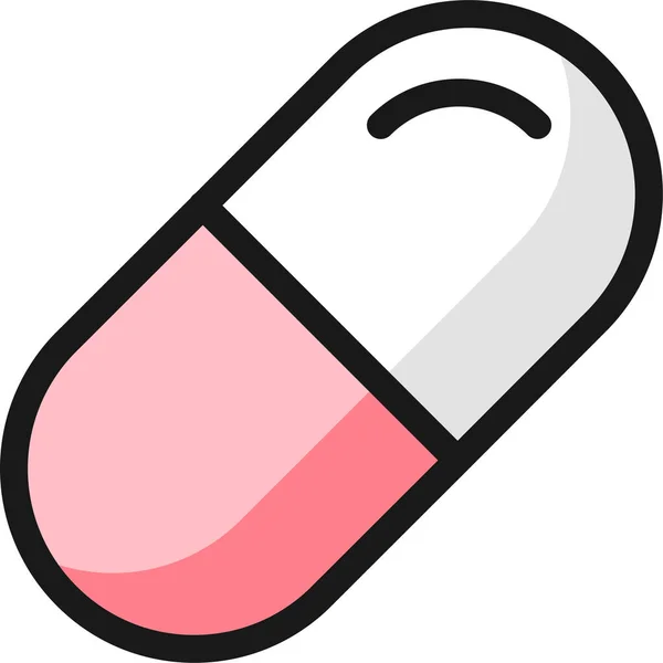 Pill Filled Outline Icon Icon Filled Outline Style — Stock Vector