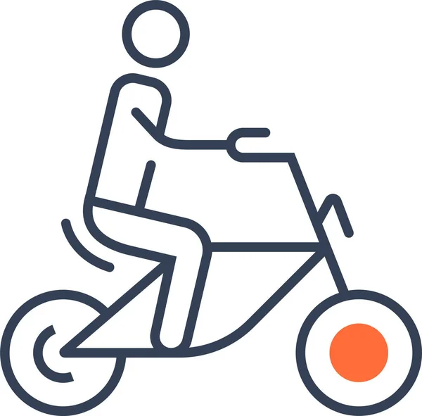 Bike Cycling Mode Icon Outline Style — Stock Vector