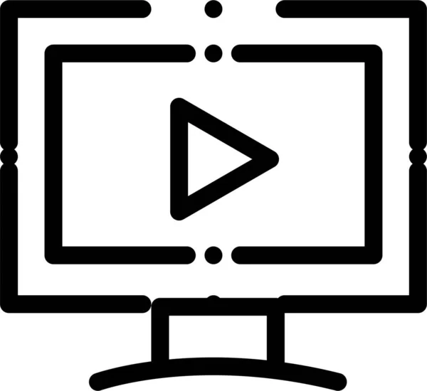 Monitor Abspielbildschirm Symbol Der Kategorie Film Video — Stockvektor