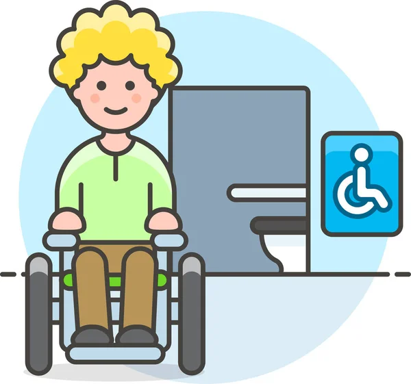 Icône Handicap Aide Accessible Dans Style Contour Rempli — Image vectorielle