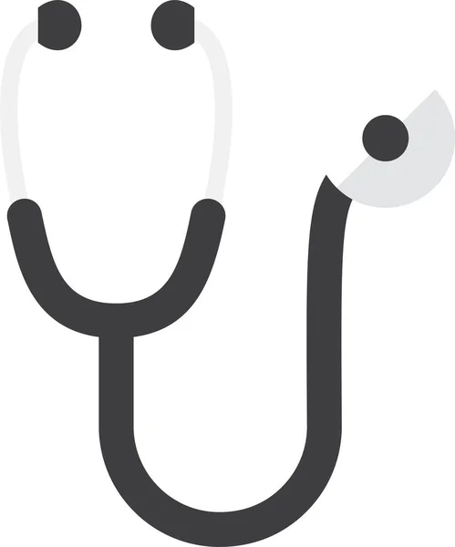 Stéthoscope Hôpitaux Plats Icône Santé Dans Style Plat — Image vectorielle