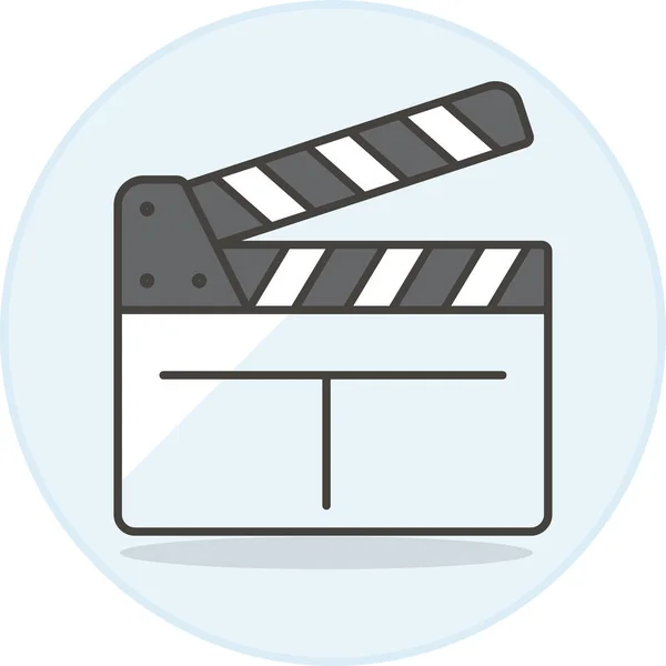 Clapperboard Film Gör Ikon Konst Multimedia Kategori — Stock vektor