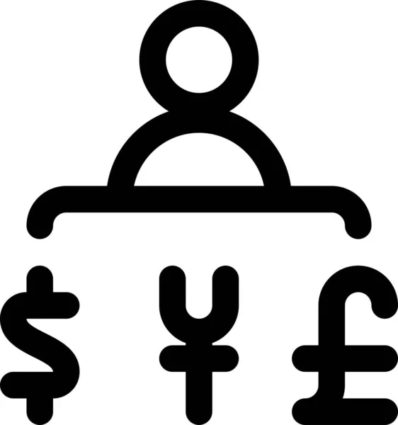 Currency User Exchange Icon Outline Style — Stock Vector