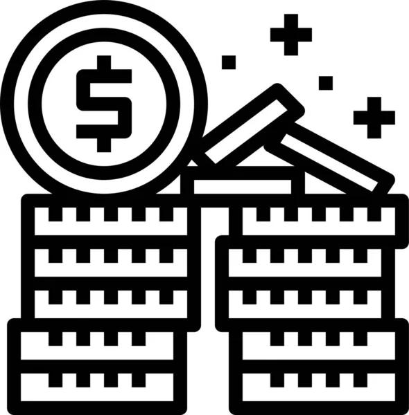 Ikona Financování Měny Stylu Osnovy — Stockový vektor