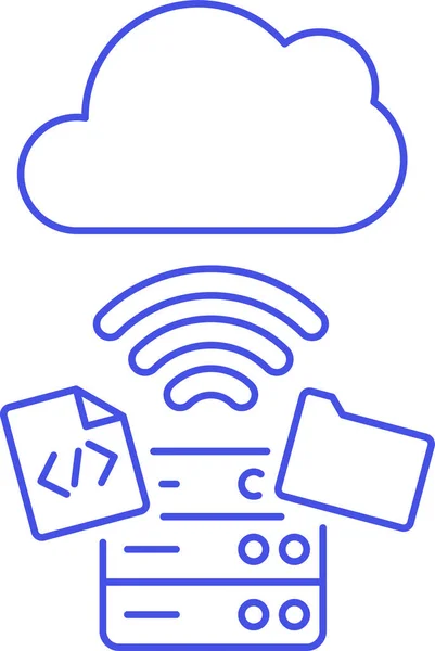 云计算连接图标在其基础设施类别中 — 图库矢量图片
