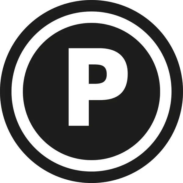 Felirat Parkolás Szilárd Ikon Szilárd Stílusban — Stock Vector