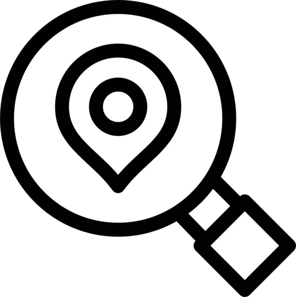 Ícone Pesquisa Mapa Localização Estilo Esboço — Vetor de Stock