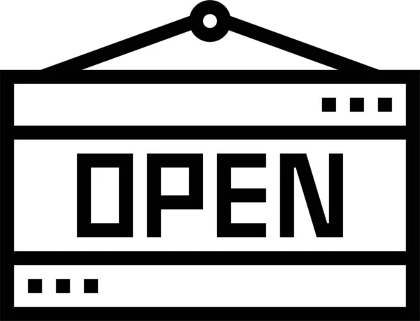 Entry Open Shop Ikon Körvonalazott Stílusban — Stock Vector