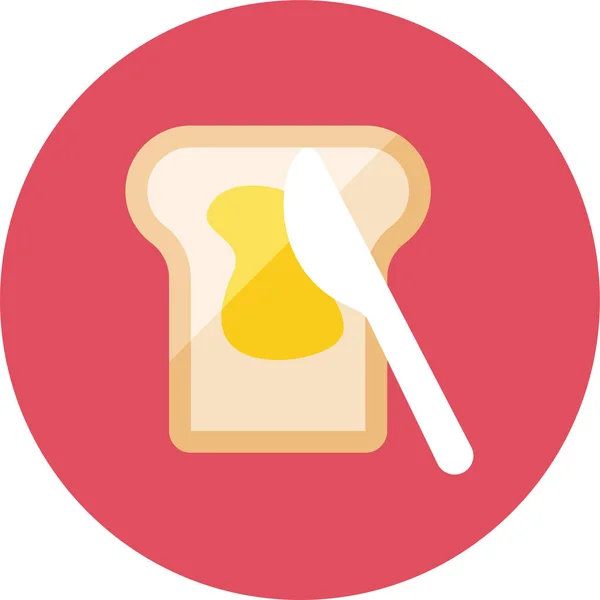 Bread Flat Food Drinks Icon Flat Style — Stock Vector