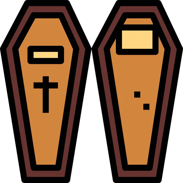 Låda Begravning Kista Ikon — Stock vektor