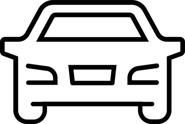 Auto Taxi Vervoer Pictogram Grote Lijnen Stijl — Stockvector