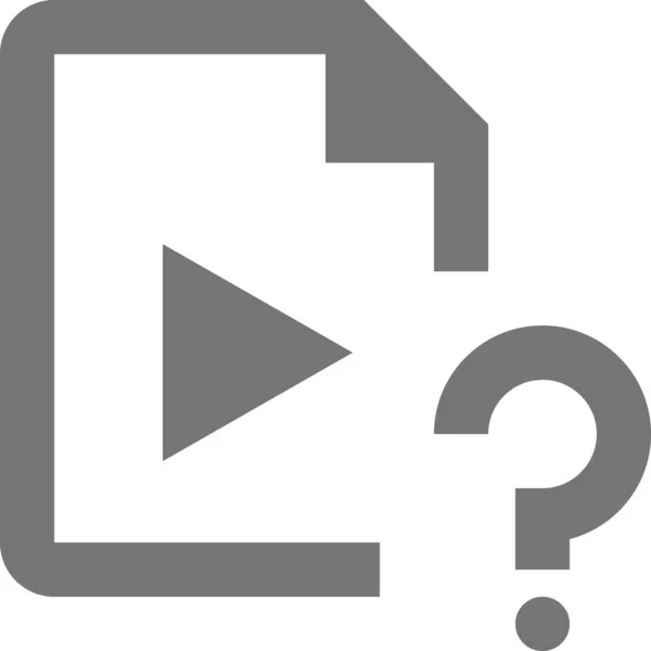 File Question Video Icon Outline Style — Stock Vector