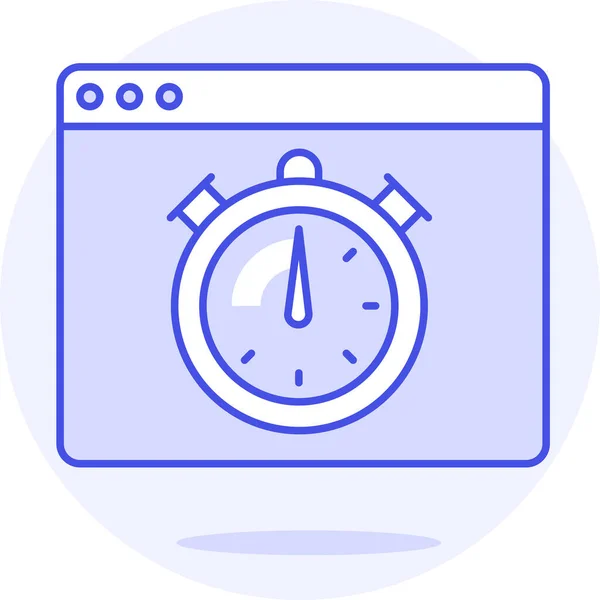 Ventana Software Icono Tiempo Ejecución Estilo Contorno Lleno — Archivo Imágenes Vectoriales