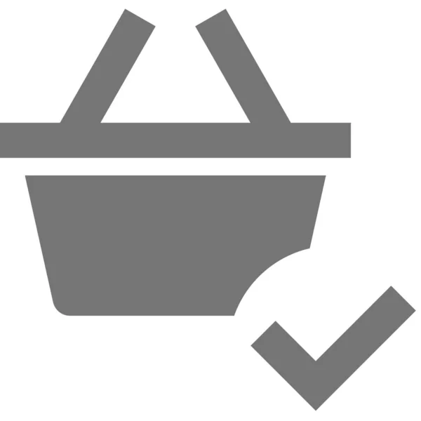 Mand Check Winkelen Pictogram Solide Stijl — Stockvector