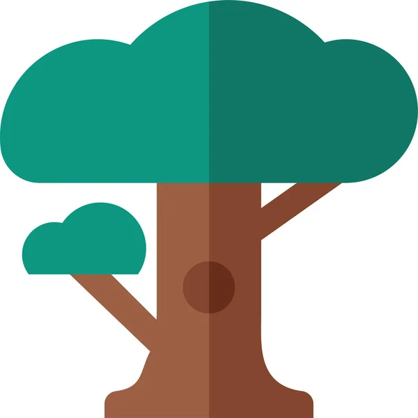 Дерево Плоский Туризм Отели Гостеприимство Икона Плоском Стиле — стоковый вектор