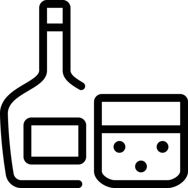 Ikona Alkoholického Kuchaře Stylu Osnovy — Stockový vektor