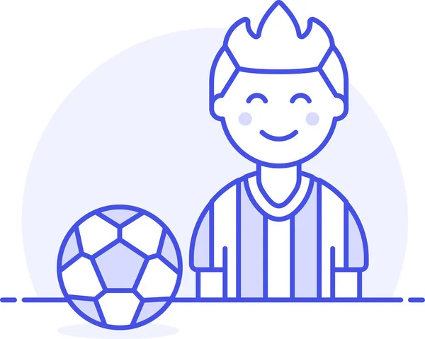 Pelota Fútbol Icono Masculino Estilo Contorno Lleno — Vector de stock