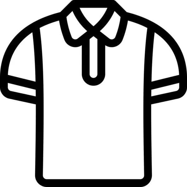 男性ポロシャツアイコンのアウトラインスタイル — ストックベクタ