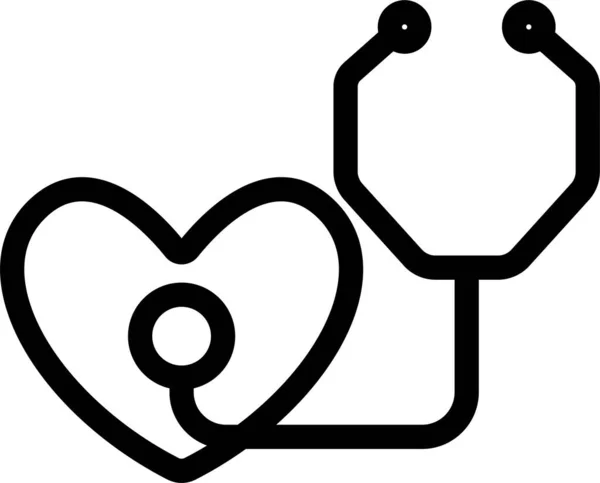 Contorno Ícone Médico Coração Categoria Hospitais Cuidados Saúde —  Vetores de Stock