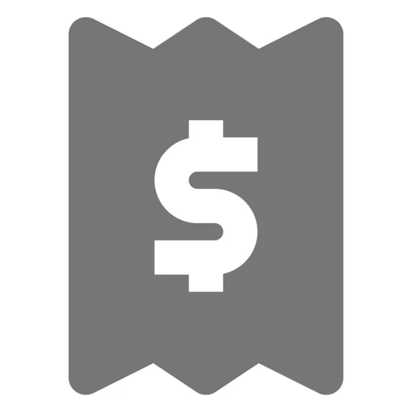 Ontvangst Dollar Geld Pictogram Solide Stijl — Stockvector