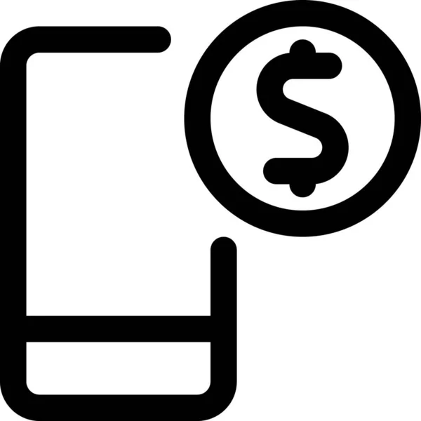 Telefoon Betalen Android Pictogram Omtrek Stijl — Stockvector