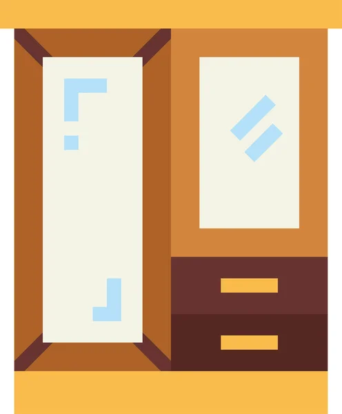 Armario Armario Mueble Icono Estilo Plano — Vector de stock