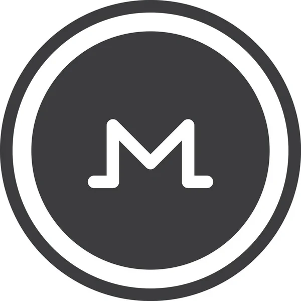 Kryptowährung Digitales Monero Symbol Badge Stil — Stockvektor