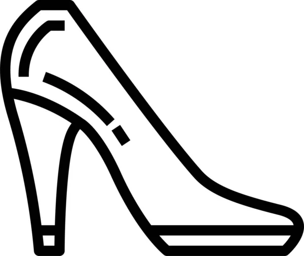 Высокий Значок Каблука Обуви Категории Обувь — стоковый вектор