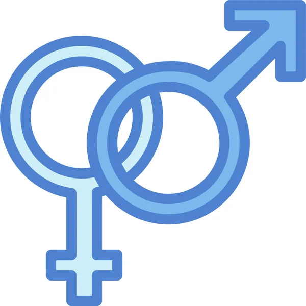 Γυναικείο Φύλο Αρσενικό Εικονίδιο Στυλ Γεμάτο Περίγραμμα — Διανυσματικό Αρχείο