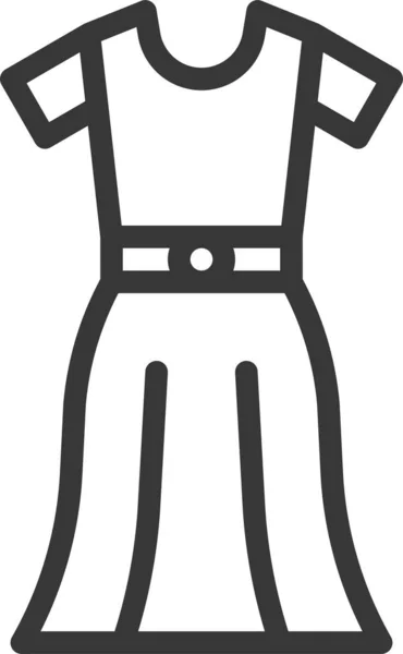 Kleding Jurk Mode Pictogram Omtrek Stijl — Stockvector