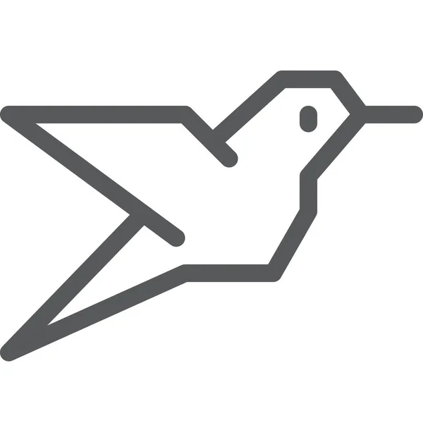 Vogel Tier Fliegensymbol Umrissstil — Stockvektor