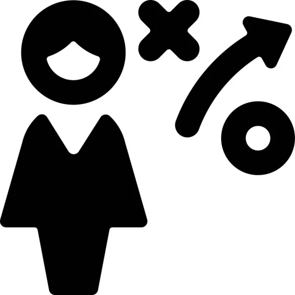 Single Vrouw Proces Pictogram Solide Stijl — Stockvector