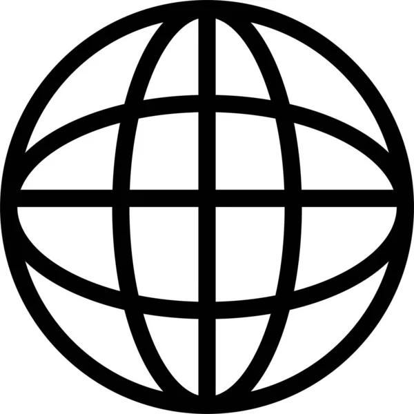 Globalna Ikona Lokalizacji Internetowej Zarysie — Wektor stockowy
