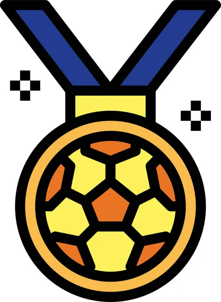 Prix Icône Médaille Football Dans Style Contour Rempli — Image vectorielle