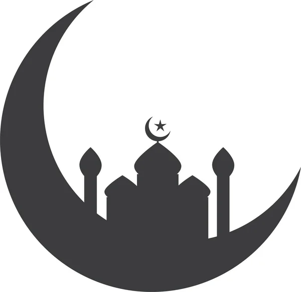 Ícone Crescente Festival Islâmico Estilo Sólido — Vetor de Stock