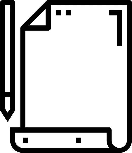 Ikona Tužky Papír Dokumentu Stylu Osnovy — Stockový vektor