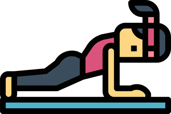 Plank Yoga Oefening Pictogram — Stockvector