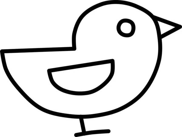Jesień Ptak Wróbel Ikona Ręcznie Rysowane Styl — Wektor stockowy