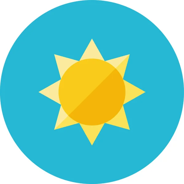 Sunny Flat Weather Icon Flat Style — Stock Vector
