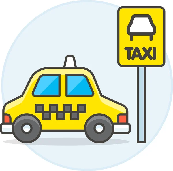 Araç Kipleri Ulaşım Kategorisinde Taksi Vagonu Iniş Simgesi — Stok Vektör