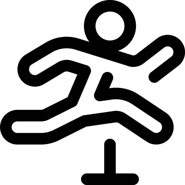 Atletiek Springen Persoon Pictogram Omtrek Stijl — Stockvector