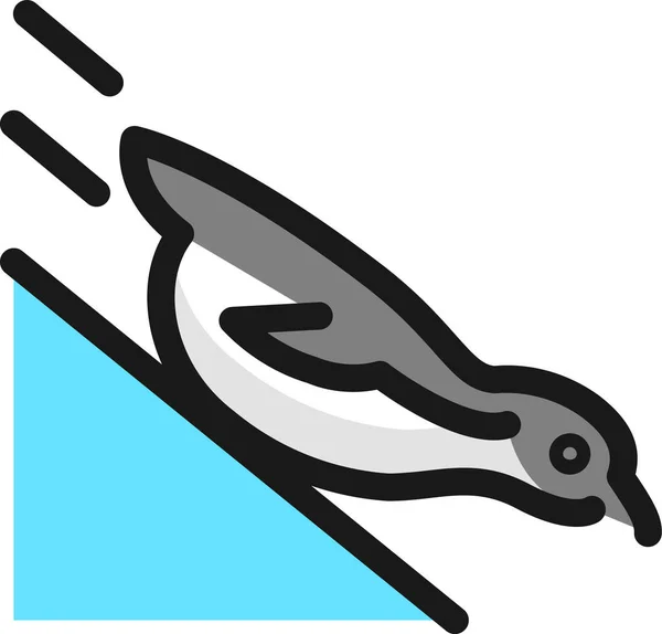 Икона Морских Пингвинов Стиле Заполненной Очертания — стоковый вектор