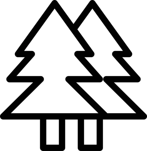 Χριστούγεννα Οικολογικό Περιβάλλον Εικονίδιο Στυλ Περίγραμμα — Διανυσματικό Αρχείο