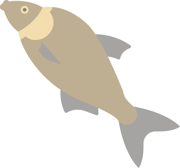 Animal Fish Freshwater Icon Flat Style — Stock Vector