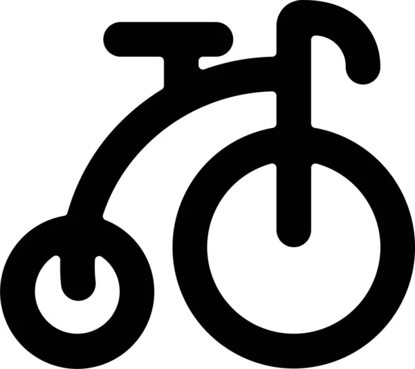 Ποδήλατο Ρετρό Ταξιδιωτικό Εικονίδιο Στερεό Στυλ — Διανυσματικό Αρχείο