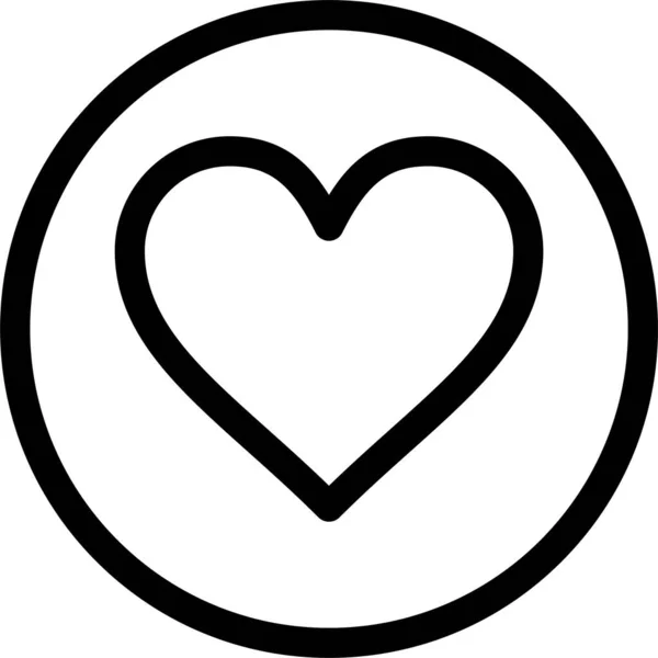 Cack Favorite Heart Icon Outline Style — Stock Vector