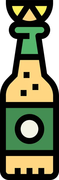 フルラインスタイルのアルコールビールボトルのアイコン — ストックベクタ