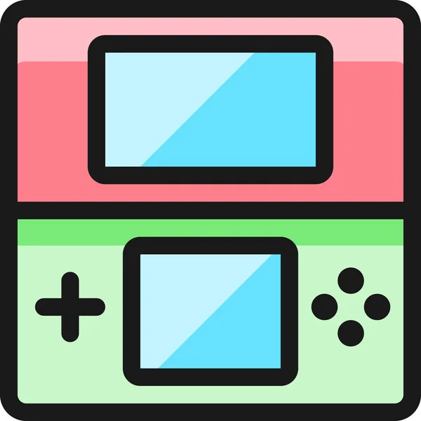 Jeu Vidéo Icône Nintendo Dans Style Contour Rempli — Image vectorielle
