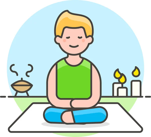 Zen Meditation Candle Icon — Stock Vector